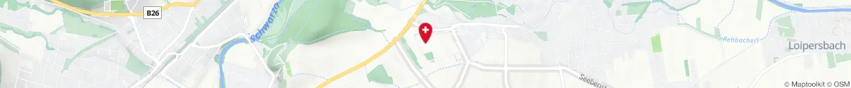 Kartendarstellung des Standorts für Merkur Apotheke in 2620 Neunkirchen